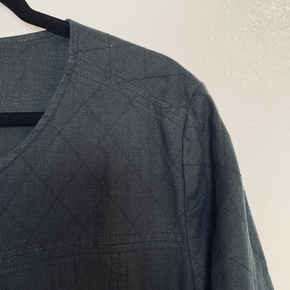 Garnet Hill Everyday Linen Jacket Women 12 Lined Full Zip Long Sleeve Round Neck - Picture 5 of 12